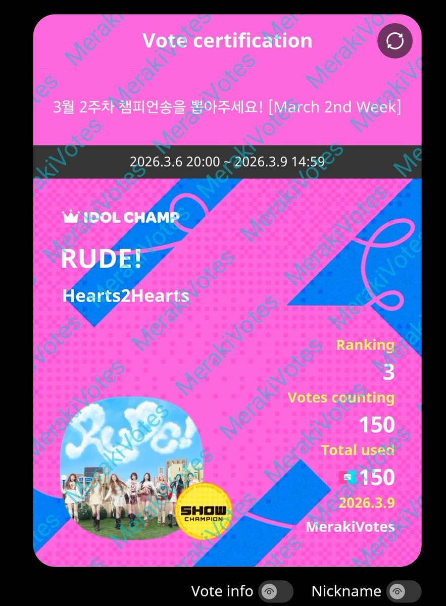 Meraki || SELL VOTES || tweet media