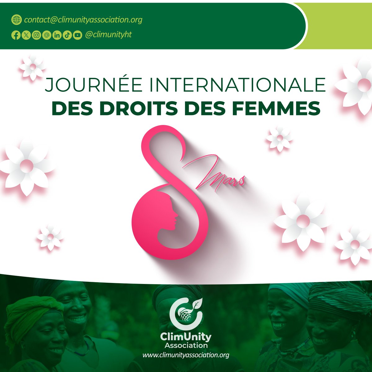 climunityht's tweet photo. EN
On this International Women’s Day, ClimUnity Association celebrates the strength, leadership, and impact of women in building resilient and sustainable communities.
#WomensRights #WomenLeadership #WomenForChange https://t.co/S6PmSPVNad