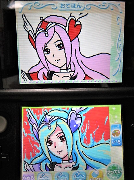 プリキュアぬりえ、パレットの色がめちゃ少ないんですよw