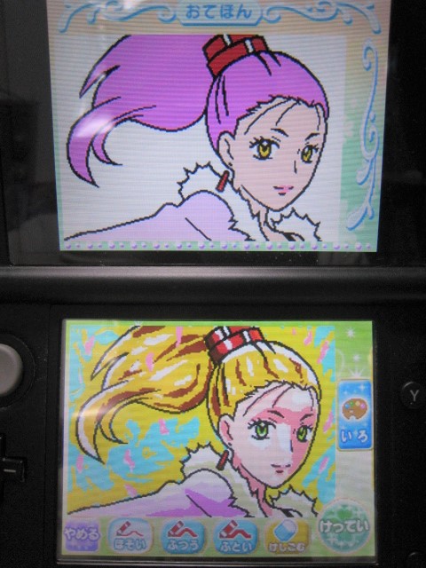 プリキュアぬりえ、パレットの色がめちゃ少ないんですよw 