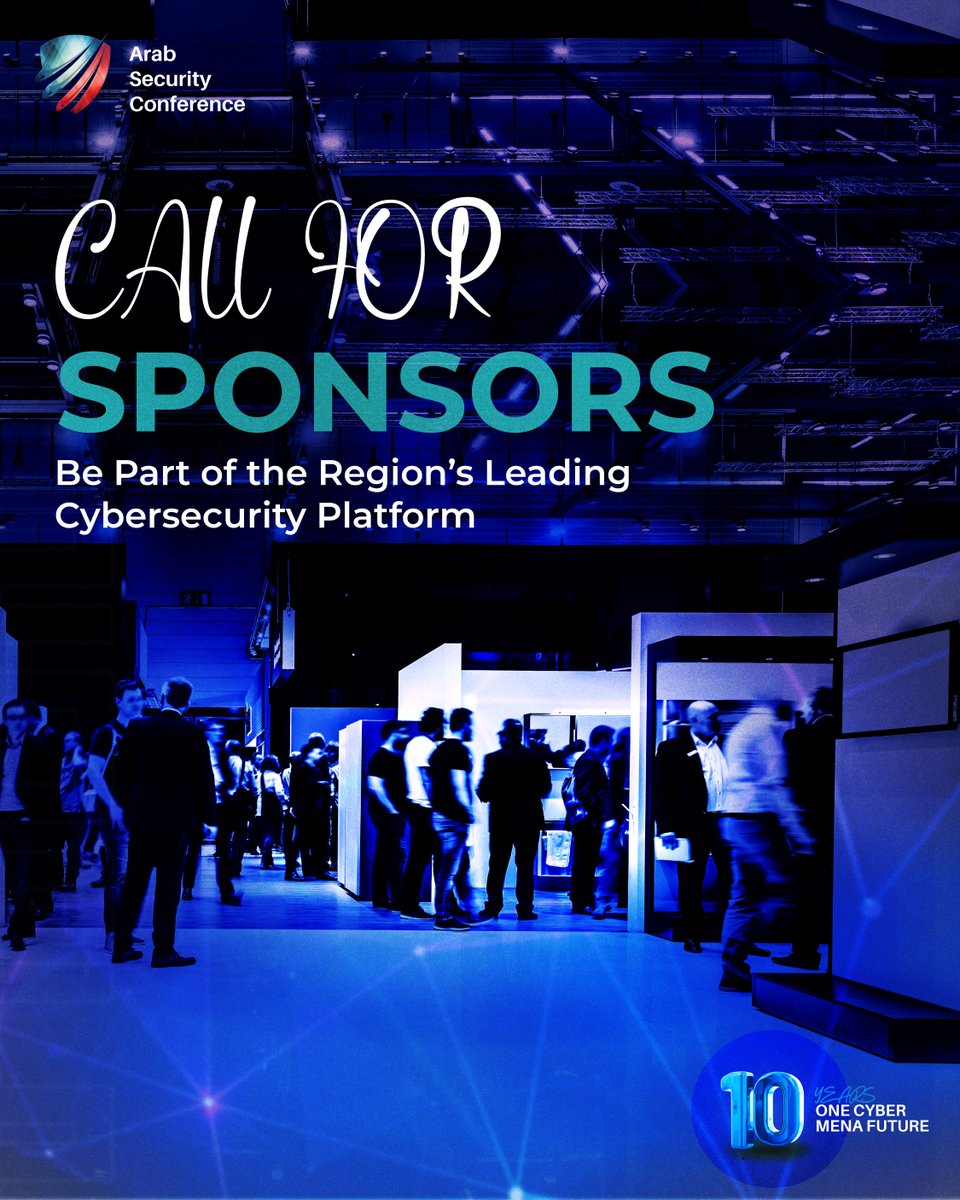 ArabConf's tweet photo. BECOME A SPONSOR OF THE 10TH EDITION OF THE ARAB SECURITY CONFERENCE

Showcase your expertise and connect with cybersecurity leaders across the MENA region.

Partner with us:
 https://t.co/9EXos4CN7G
📍 The Nile Ritz-Carlton, Cairo
📅 27–28 September
 #ASC2025 #CyberSecurity https://t.co/kK483GX1MQ