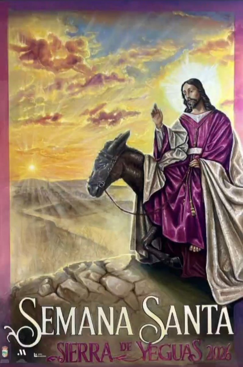 HdadEntySol's tweet photo. Anoche se presentó el cartel de #SemanaSanta2026 en #Sierradeyeguas por la cofradía Señor de la Bondad. Nuestra más sincera enhorabuena por tan elegida imagen. #CofradíasMLG https://t.co/PkNy1TRGTl