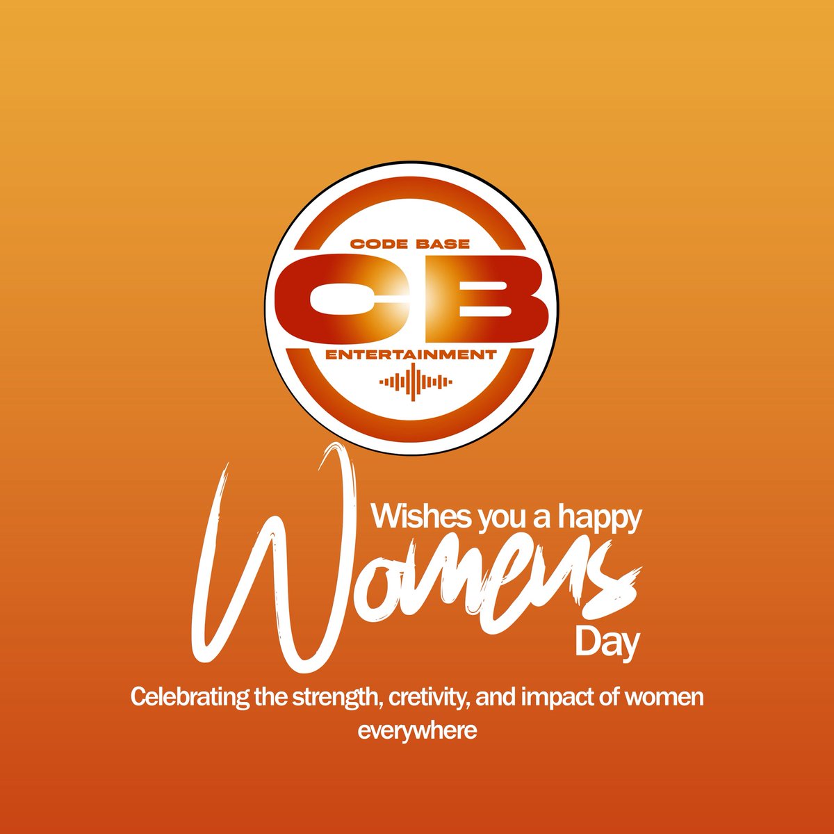 CodeBaseEnt's tweet photo. CELEBRATING THE STRENGTH, CREATIVITY, AND IMPACT OF WOMEN EVERYWHERE.
HAPPY WOMEN’S DAY FROM CODE BASE ENTERTAINMENT. https://t.co/0CsA4dqII8