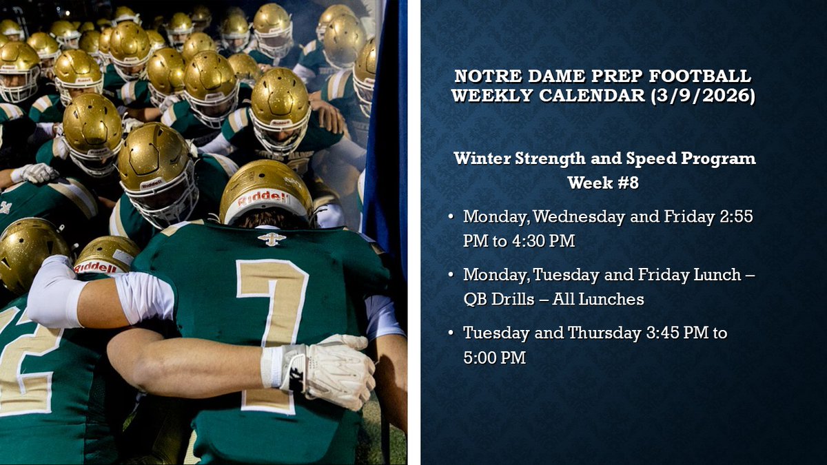 Notre Dame Prep Football tweet media