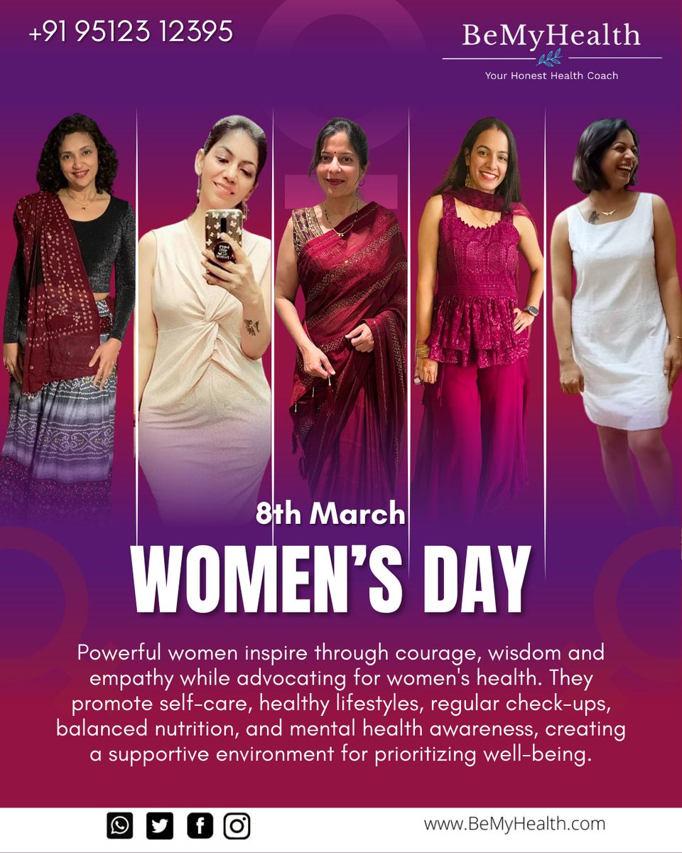 BeMyHealth's tweet photo. Happy International Women's Day! 
On this special day we celebrate the powerful women who inspire us with their courage, wisdom and empathy. At BeMyHealth we're dedicated to advocating for women's health by promoting self care, healthy lifestyles, regular check-ups, balanced nutrition and mental health awareness. 
#InternationalWomensDay #WomensDay #WomensDay2026