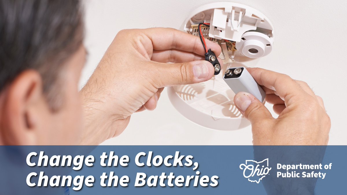 OHPublicSafety's tweet image. As you #SpringForward 🌸 this morning and change your clocks ⏰ remember to also change the batteries 🔋🔋 in your smoke detector.