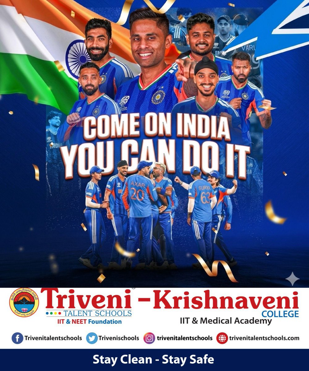 TriveniSchools's tweet photo. All the best Team INDIA
#T20WorldCup2026final 

#Triveni #TriveniSchools #TriveniTalentSchools https://t.co/VnVPLc8ZFU