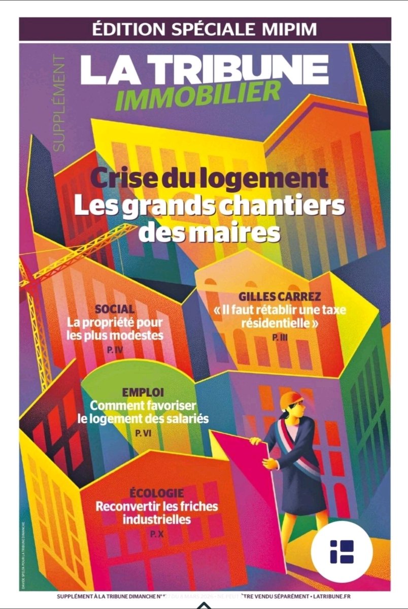Cesarmand's tweet photo. 📢 Édition spéciale #MIPIM @TribuneDimanche #Immo
⚡Crise du #logement : les grands chantiers des maires
🙏Social : la #propriété pour les plus modestes
👍#Emploi : comment favoriser le les salariés
🏭#Écologie : reconvertir les friches
🎙️Grand témoin : Gilles #Carrez https://t.co/MHrlFov6Wy