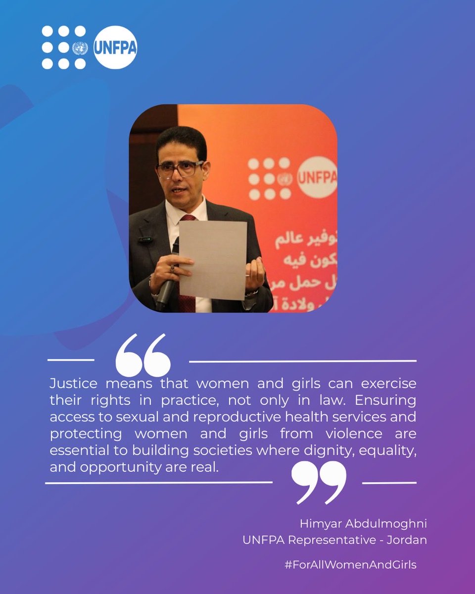 HAbdulmoghni's tweet photo. 🟠 On #IWD2026 , @UNFPA in 🇯🇴 reaffirms its commitment to continue working to empower women and girls to exercise their rights in practice, ensure their access to sexual and reproductive health services, and protect them from all forms of violence. 
#Jordan https://t.co/AMpvoEQn1m