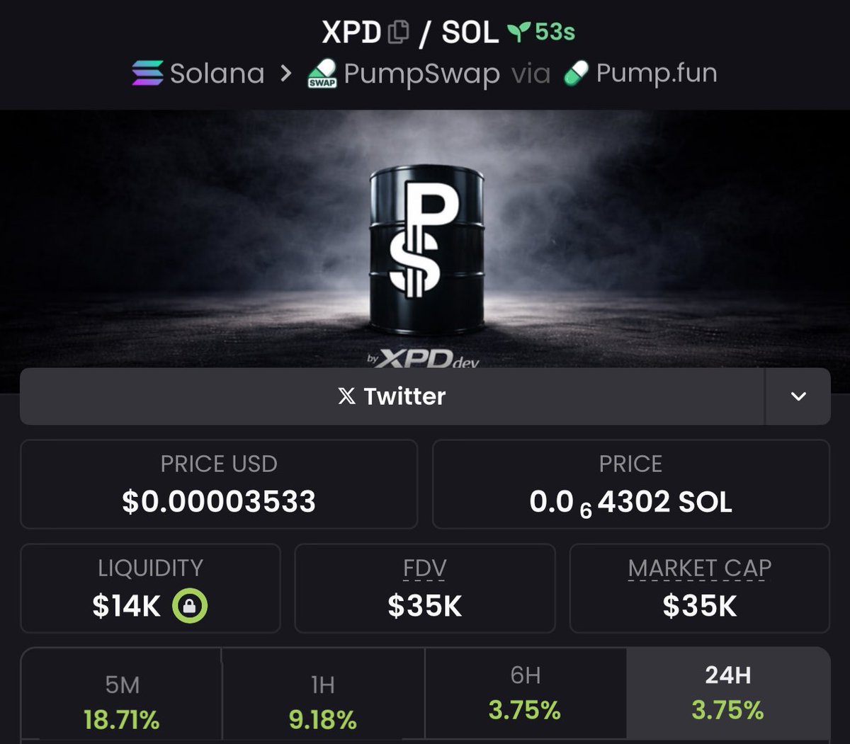 Secithrust's tweet photo. Early alpha : $XPD
Low MC : $35K in private TG
Huge meme potential ✅
Ca:
26HijyQRPisA96er6xWLh32TSMAHLvivTnmcmu7bpump
Could be massive!
#CryptoGems #Memecoin https://t.co/i6Bn2lxJeU