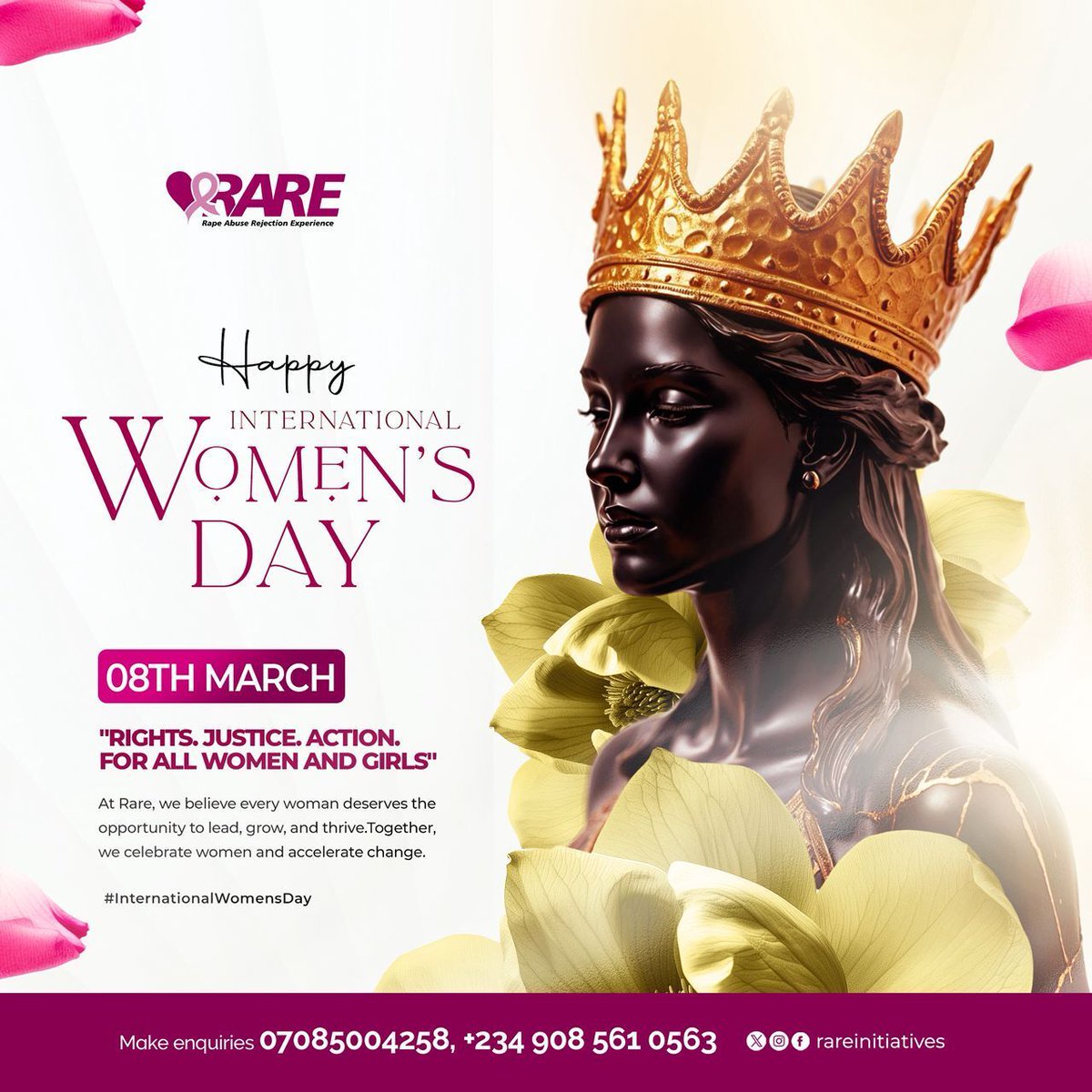 project_Rare1's tweet photo. Happy International Women’s Day 🌸

Today celebrates the strength, resilience, and impact of women everywhere, the ones building families, running businesses, creating ideas, and refusing to shrink themselves for anyone.  💜🤍 https://t.co/I3BejnHGHR