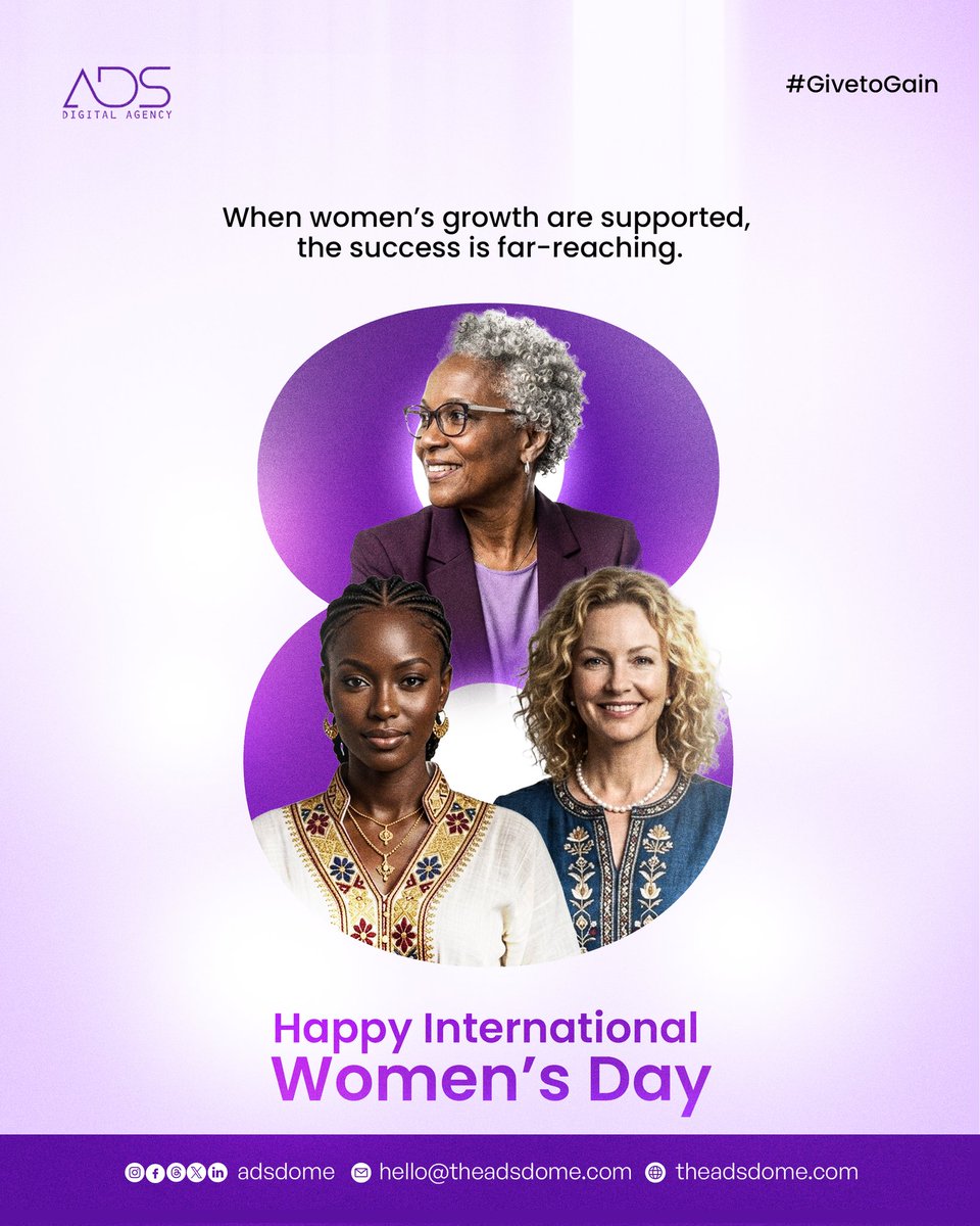 adsdome's tweet photo. Happy International Women’s Day!
Here's to growth, support and far-reaching success.

#iwd #iwd2026 #givetogain2026 https://t.co/cwucJrtMLr