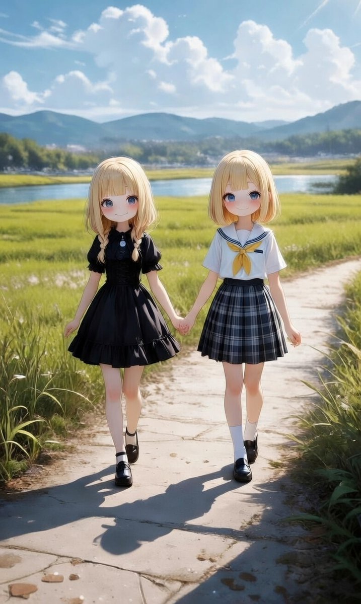 夏の終わり、川沿いの細い道を、私たちはいつもみたいに手をつないで歩いた。
風が稲を揺らす音も、遠くの蝉の声も、空の青さも、あの日だけはやけに優しかった。

「大人になっても、たぶん今日のこと覚えてるよね」

君はそう言って笑った。
私は当たり前みたいに「うん」と返した。