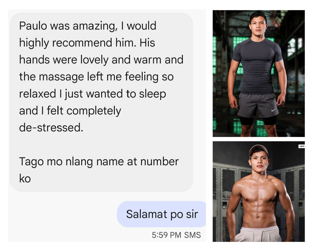 Ang massage na hahanap-hanapin mo. 💆‍♂️✨​From "amazing" hands to "completely de-stressed" vibes—see why clients are highly recommending Paulo

​Tago ang details, pero ramdam ang galing! Salamat po sa tiwala! 🙏
​#MassagePH #HomeService #Relaxation 

📞0995-155-0372