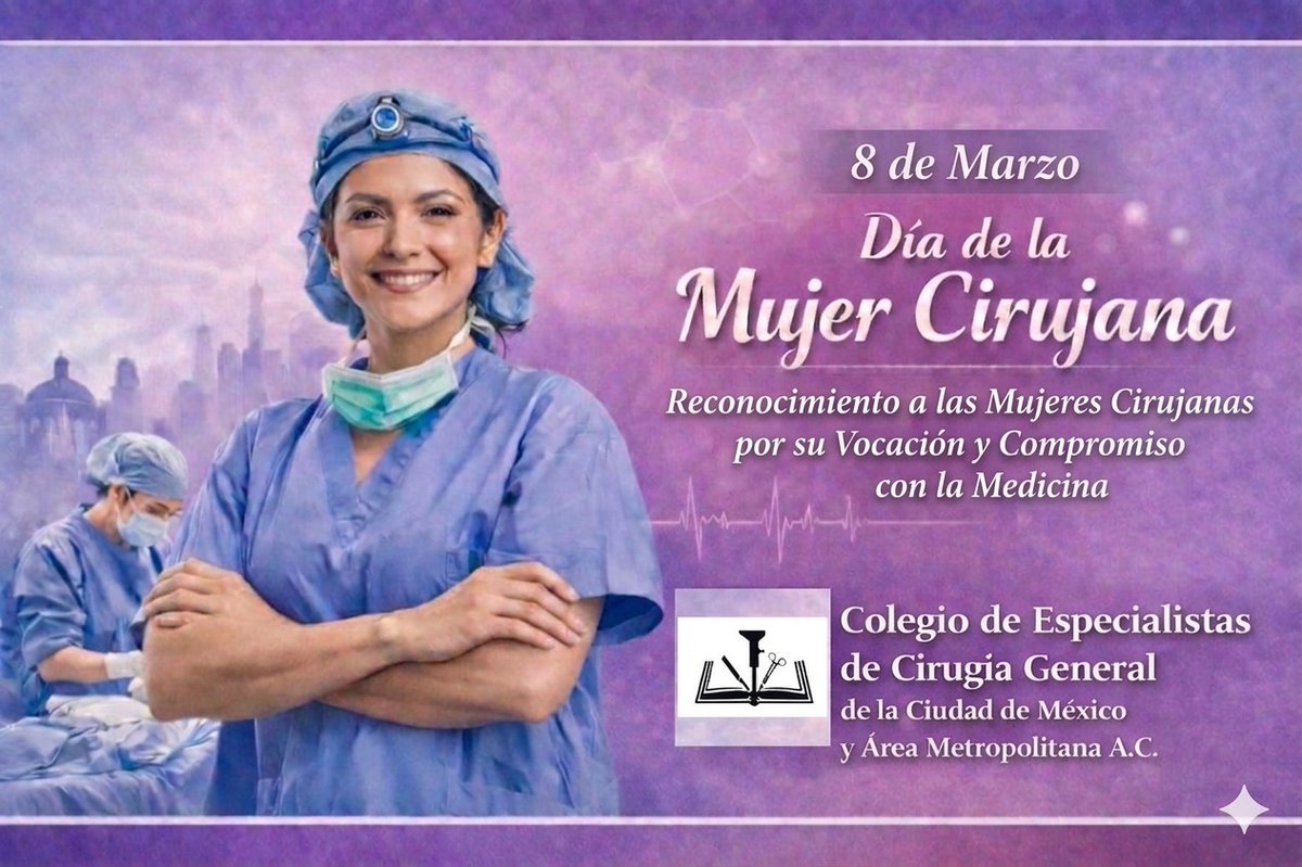CecgcdMx's tweet photo. 8 de marzo | Día de la Mujer Cirujana
Reconocemos la vocación, liderazgo y compromiso de las mujeres que fortalecen la cirugía y la medicina con excelencia y humanismo.

#MujerCirujana #8DeMarzo https://t.co/c69lWlbrSl