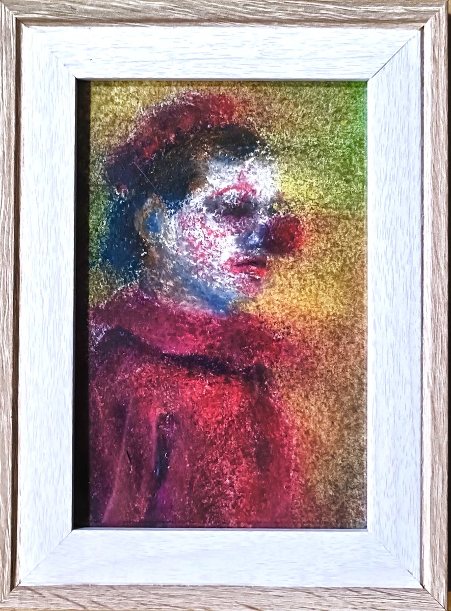 evearl_levearl's tweet image. 【Clown（Smiled）】
【Clown（Profile）】
148×100mm
Pastel on Paper
#art #pastel #パステル画 #ピエロ #美術ネットワーク #現代作家の環