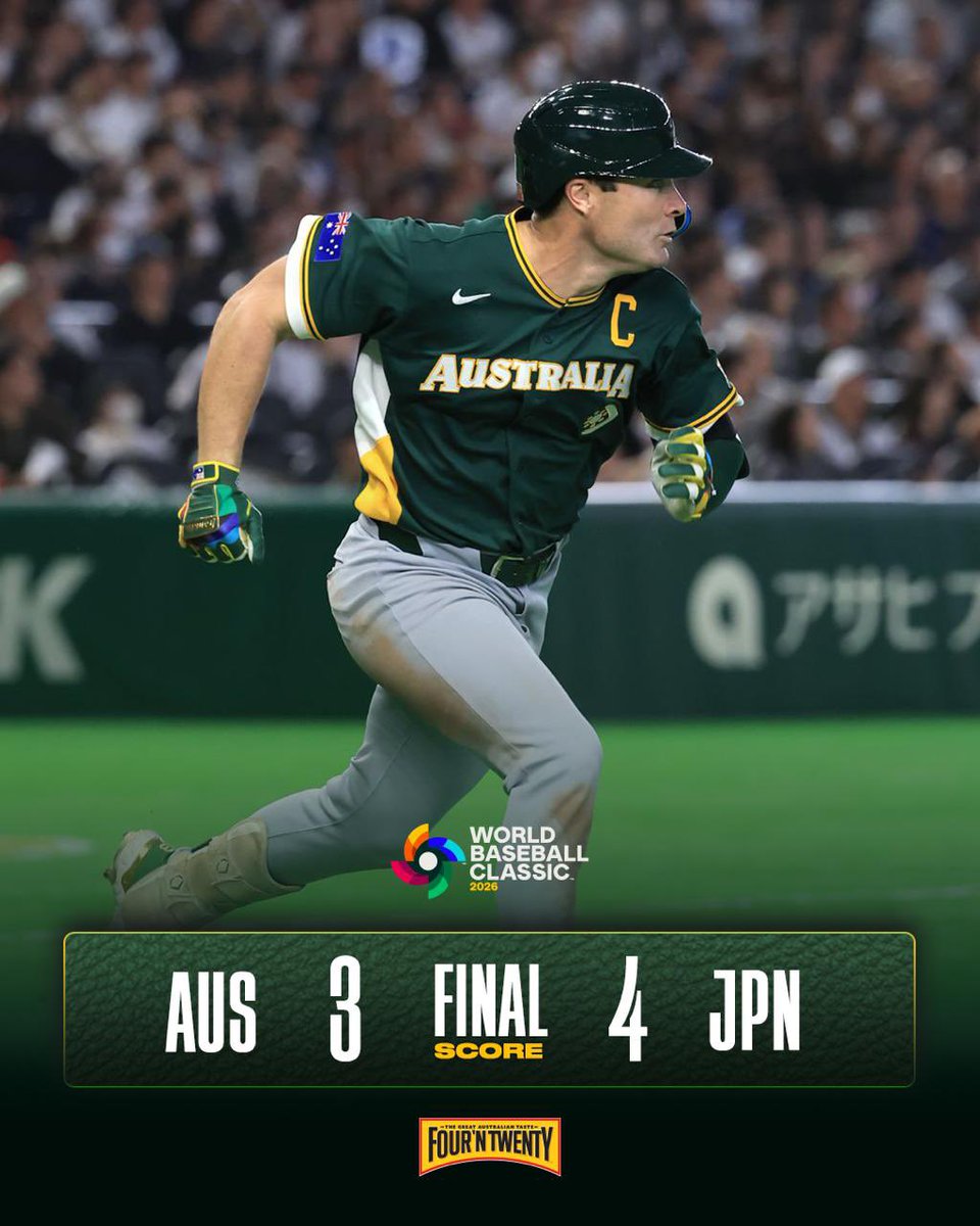 Right there with the best 💔

Had a 1-0 lead in the seventh.

Outhit them. 

Even when we were down, we continued to fight with a couple late homers.

Time to regroup and go at Korea tomorrow with a quarterfinal spot on the line. 

Story at baseball.com.au.

Proud 🇦🇺