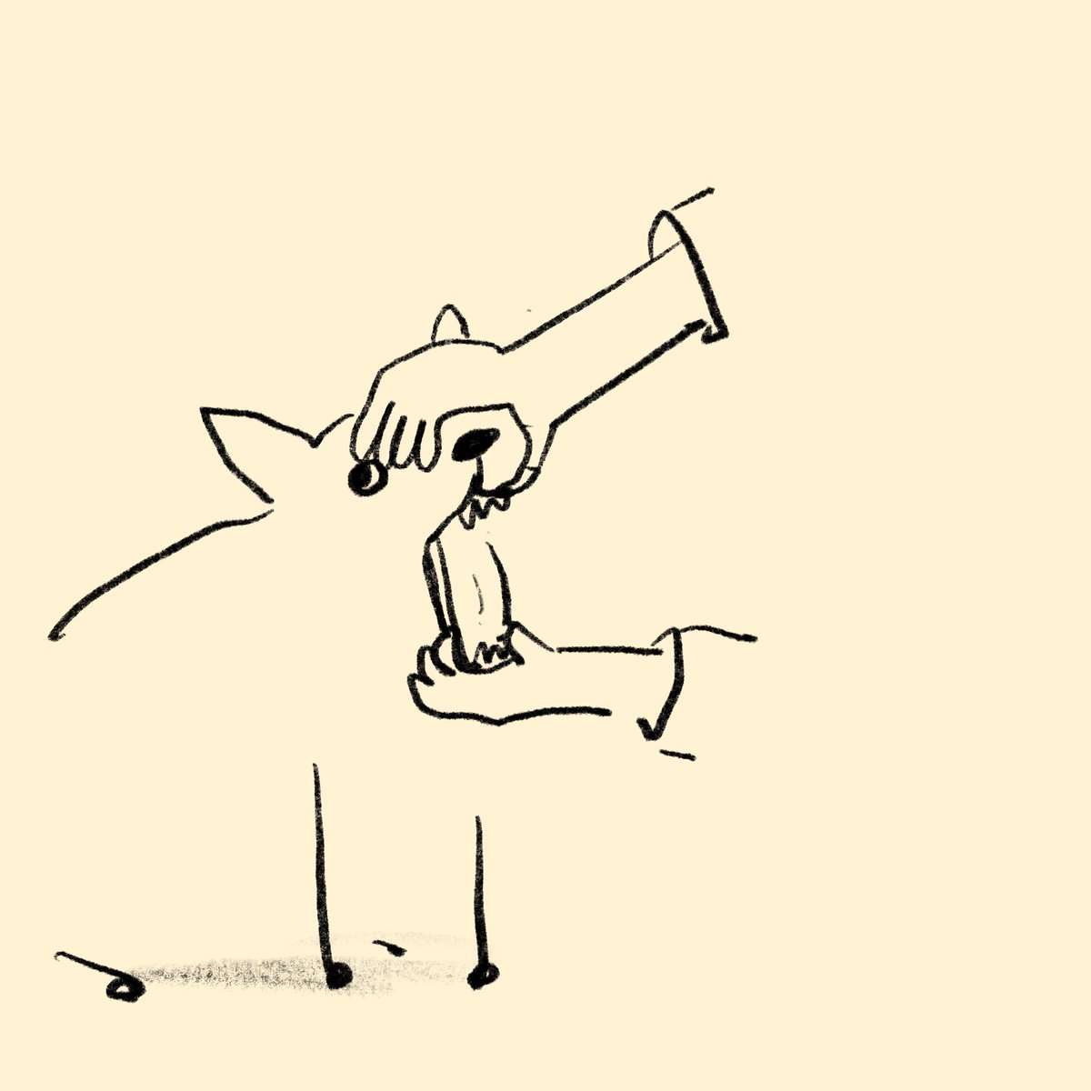 スケッチ　もう飲んじゃった犬