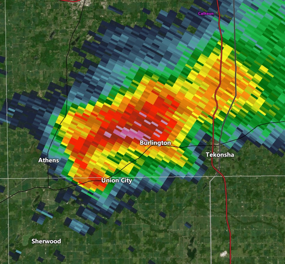 Radar scan of the Union City tornado