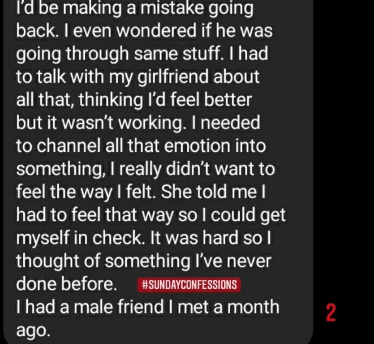 sundaycnfssns's tweet photo. I broke up with my boyfriend on Monday, and I did something crazy I regret. I was too ashamed to go to God, I came to you. #SundayConfessions https://t.co/gf8SGJNCGz