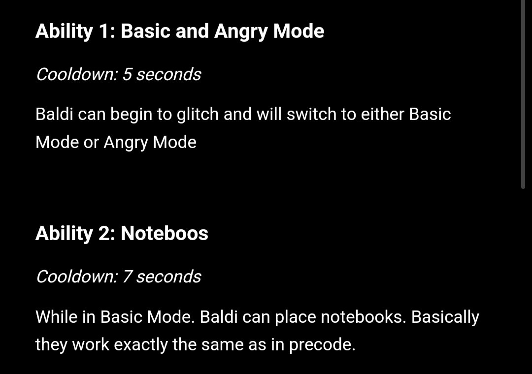 SCranbery's tweet photo. Here's my take on a Baldi moveset concept for the recode in pillar chase 2 cuz I felt like it.

#pillarchase2 #pc2 #recode #baldi https://t.co/BRZJ3dyrSj