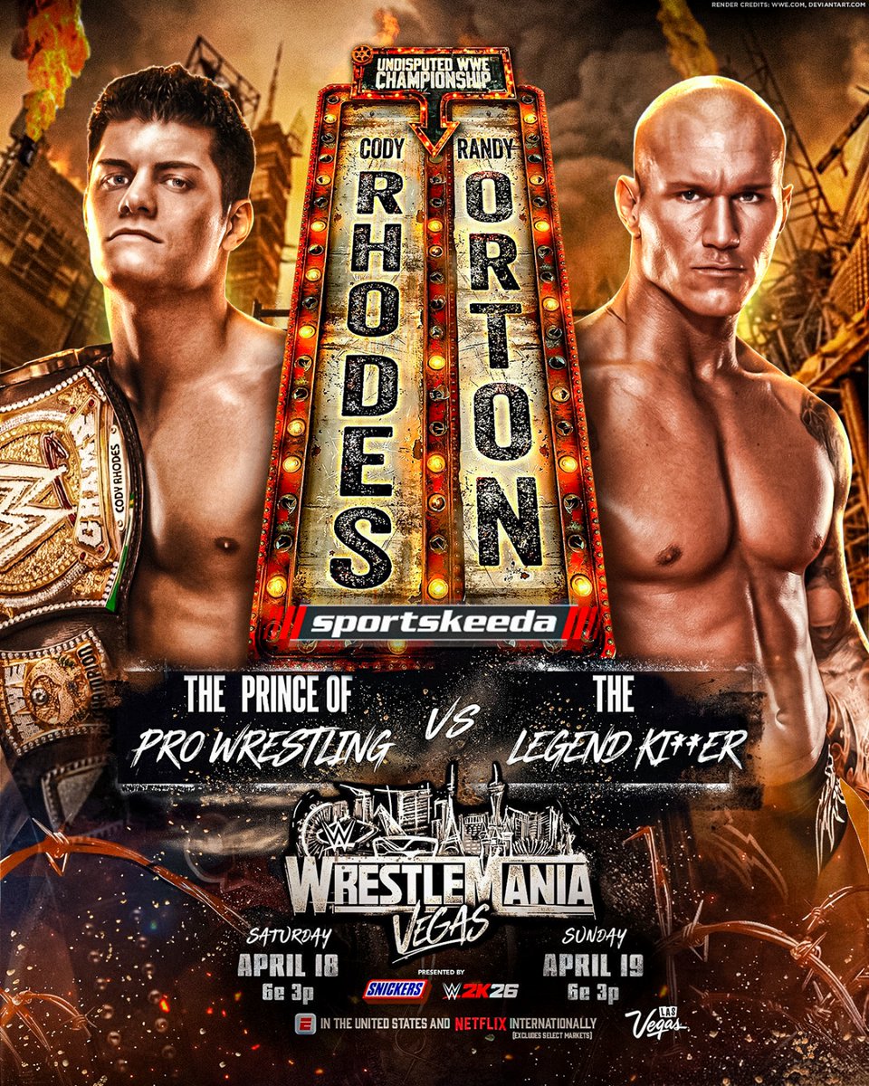 WrestleMania Vegas will have the battle of a Legacy as The Protégé defends his Undisputed WWE Championship against his former mentor.

#SKWAI 

<a href="/RandyOrton/">Randy Orton</a> <a href="/CodyRhodes/">Cody Rhodes</a>
