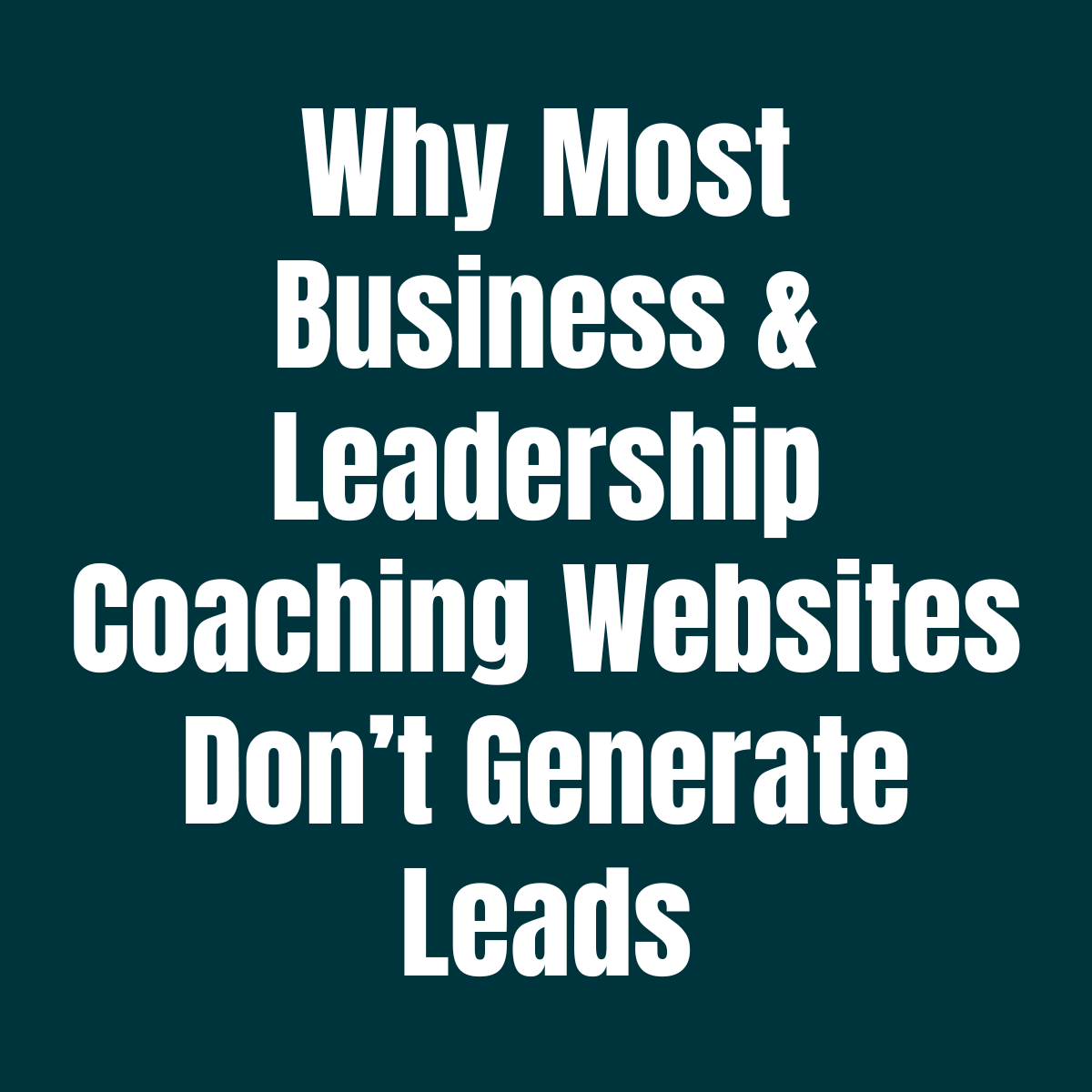 Most coaching websites don’t generate leads. Visibility isn’t enough. Your site needs SEO, clear CTAs &amp; a system to convert traffic into clients—even when you’re not posting.

#BusinessCoach #LeadershipCoach #LeadGeneration #SEOForCoaches #InboundMarketing