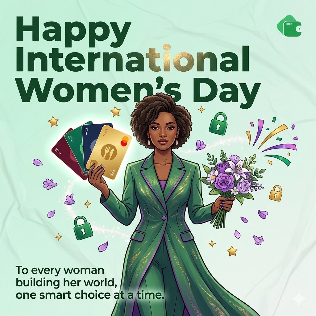 To every woman building her world, one smart choice at a time — Happy International Women's Day. 💚🌸 We see you, we celebrate you. #IWD2026 #DigitalPurse #HappyWomensDay