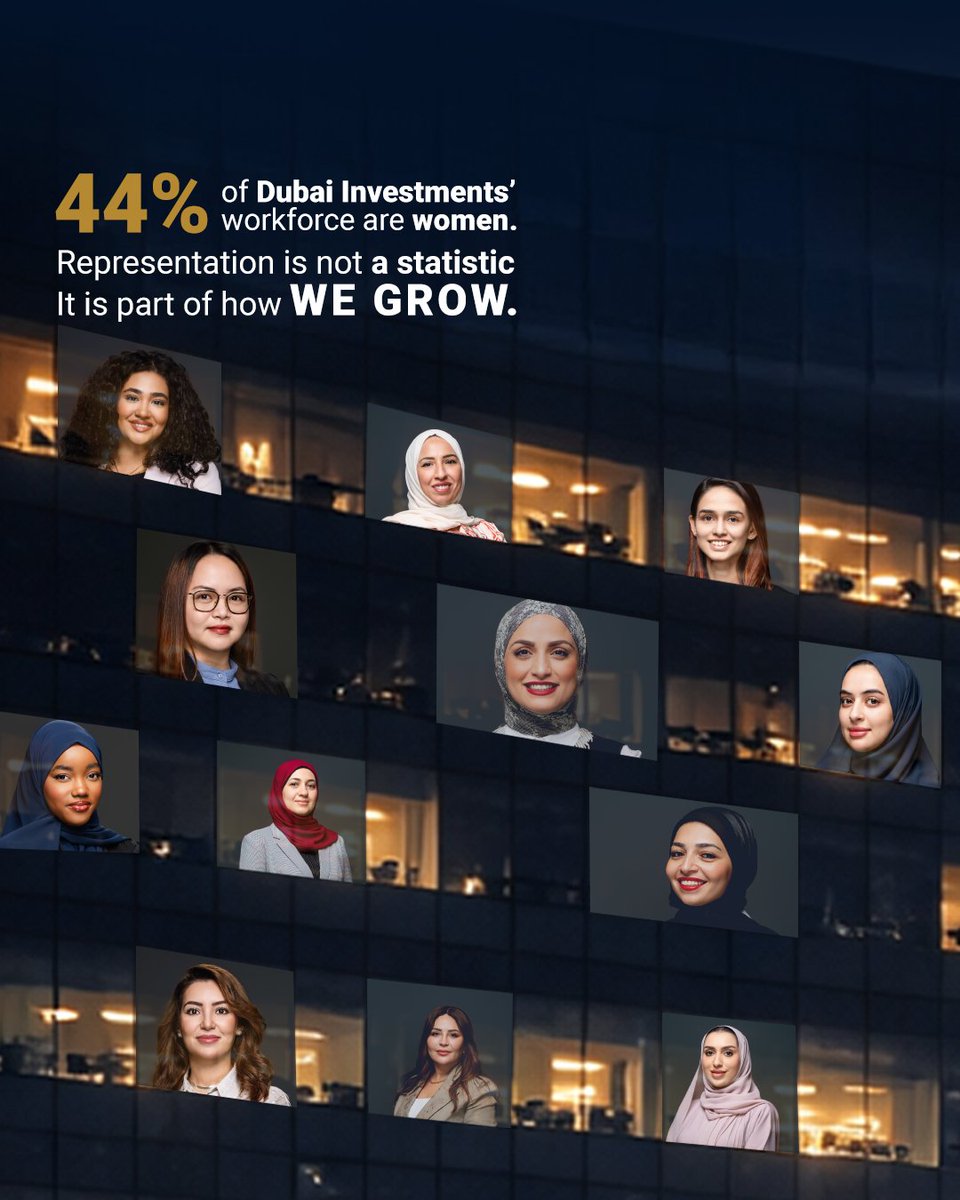 At #DubaiInvestments, women represent 44% of our workforce, contributing across operations, leadership roles &amp; specialized expertise.
On #InternationalWomensDay, we recognize the impact of their contributions and the value of diverse talent in building stronger organizations.