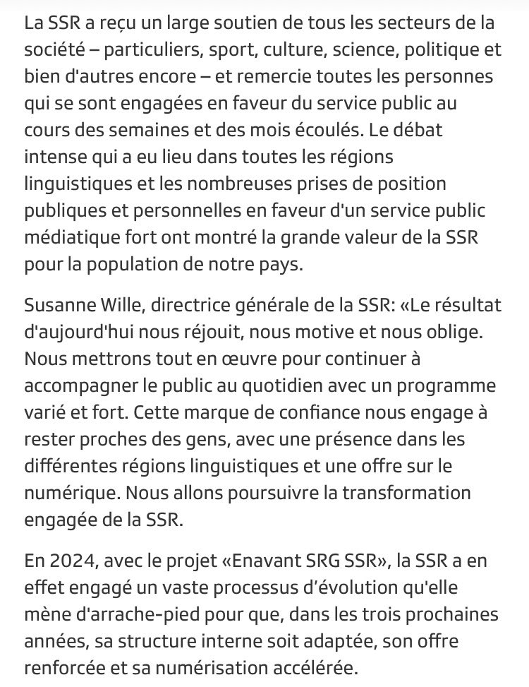 lmarsick's tweet photo. #Votation #Media Les suisses disent « non » à une  diminution de la redevance tv-radio. (De 335 à 200 francs ) Com presse de la @SRGSSR —) https://t.co/16OIdklj2N