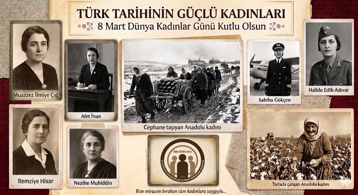 imdburosen's tweet photo. Bilimde, sanatta, eğitimde ve hayatın her alanında iz bırakan, dünyayı değiştiren ve geleceğe yön veren tüm emekçi kadınların 8 Mart Dünya Kadınlar Günü kutlu olsun! 💐

#8Mart
#DünyaKadınlarGünü https://t.co/kXdzIP4O4q