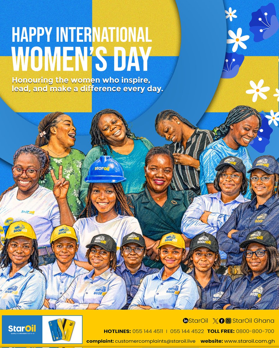 staroilghana's tweet image. Honouring the women who inspire, lead, and make a difference every day.

Happy International Women’s Day. 💛💙

#EveryDropCounts
#QualityYouCanAfford
#StarOilGhana
