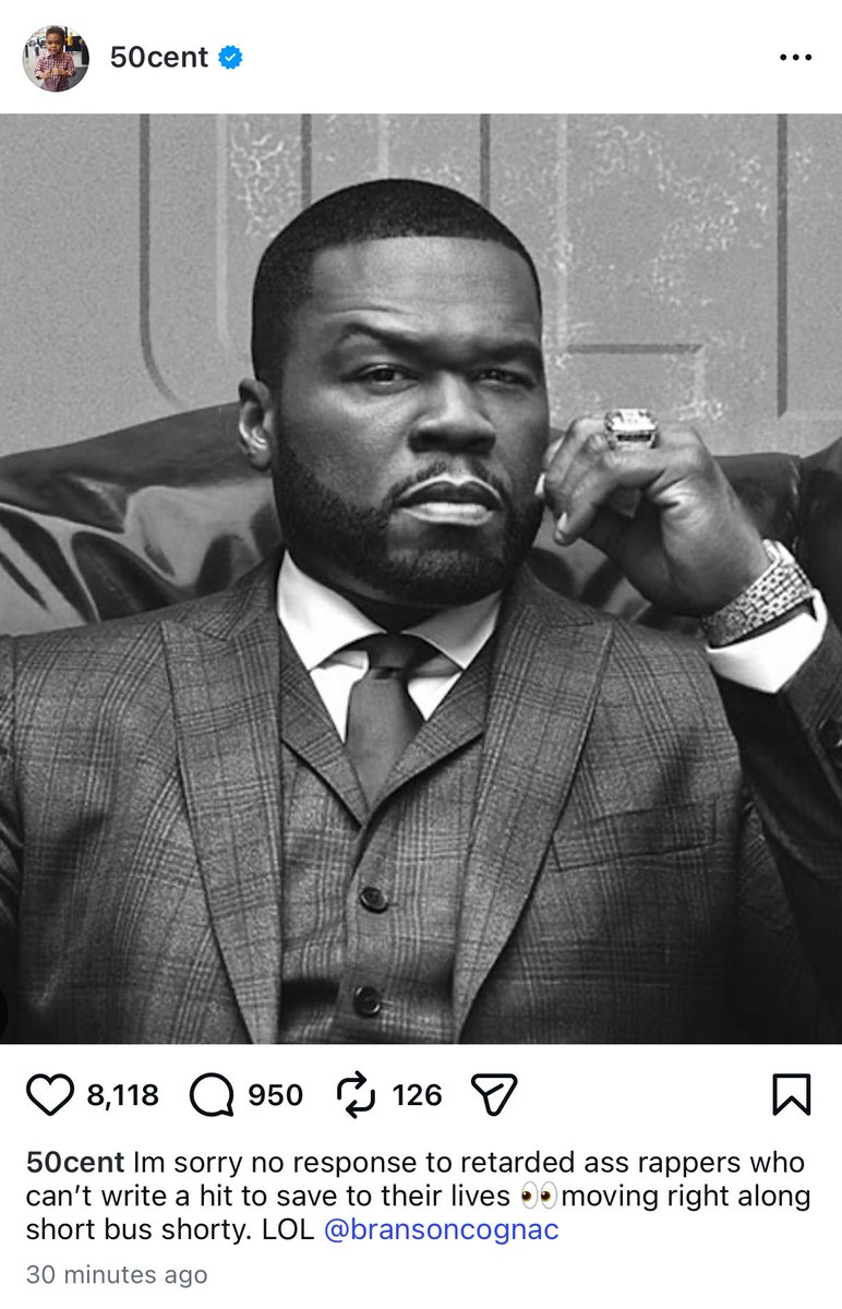 2Cool2Blog's tweet image. 50 Cent says he has no response to rappers who can’t write a hit to save their lives
