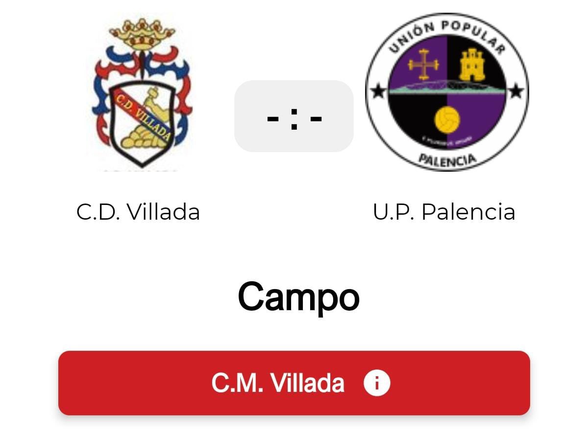 cdvillada1's tweet photo. ⚽🔥 Partido importante en casa

🆚 C.D. Villada vs U.P. Palencia
📍 C.M. Villada
🕒17:00h

Necesitamos a toda la afición empujando desde la grada. ❤️💙
¡Vamos Villada! 💪⚽

#CDVillada #Villada #Fútbol #VamosVillada https://t.co/1PZ4edlI7x