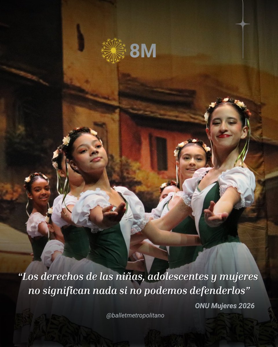 BalletMetMed's tweet photo. Cada niña que descubre la danza descubre también un derecho:
habitar su cuerpo, alzar su voz y moverse con libertad en el mundo. ✨

Derechos. Justicia. Acción.
Para todas las mujeres y niñas.

#8M #DíaInternacionalDeLaMujer #BalletMetropolitano #NiñasEnLaDanza #ArteYDerechos https://t.co/JooCGl1FMK