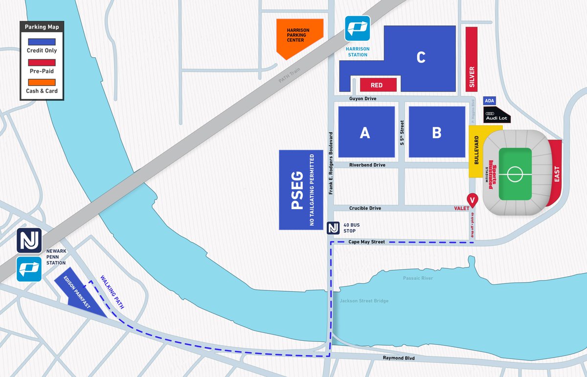 Coming to <a href="/SI_Stadium/">Sports Illustrated Stadium</a> today? 

🚇 PATH is running normally. Arrive early and avoid the rush.
🚗 Driving in? Check the parking map to plan your spot.

Come ready and bring the energy!