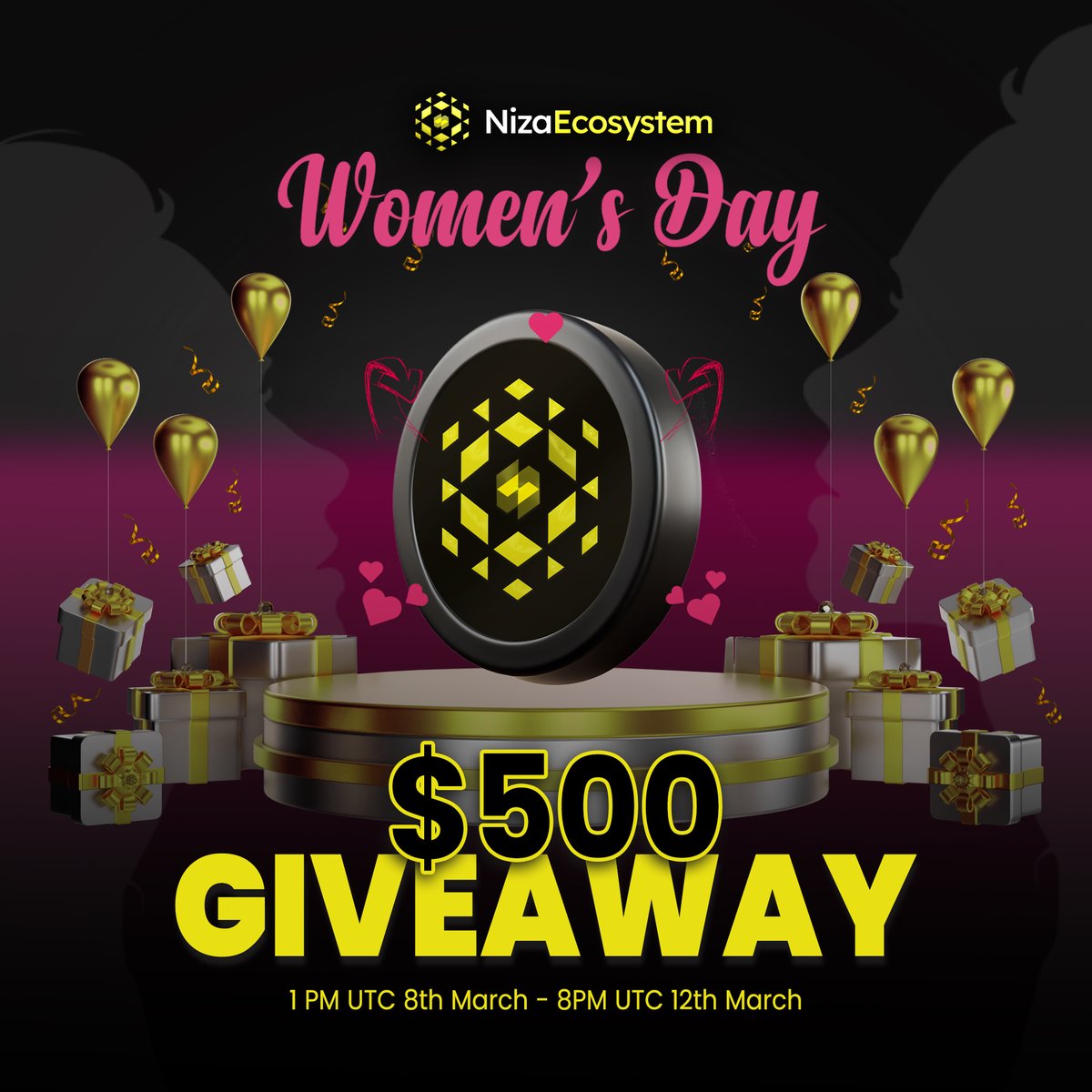 🌸 International Women’s Day Giveaway — 500 USDT 🌸
This International Women’s Day, Niza Ecosystem celebrates the strength, creativity, and innovation of women in Web3.

🎁 500 USDT Giveaway — 50 Random Winners

How to participate:

1️⃣ Follow <a href="/NizaEcosystem/">NIZA Ecosystem</a>
2️⃣ Tag 5 women friends