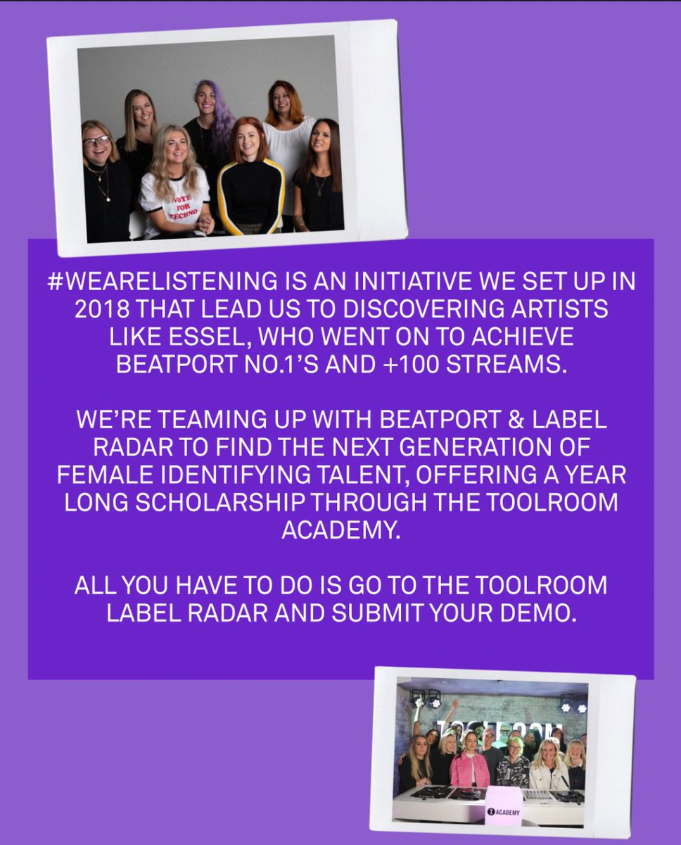 toolroomrecords's tweet photo. To celebrate #InternationalWomensDay we've partnered with @beatport @LabelRadar to discover the next generation of female talent. We're giving away 1 x year-long scholarship via the Toolroom Academy and all you have to do is submit a demo here!: https://t.co/2ETAOWmqZz
#IWD2026 https://t.co/9GNaF34iEt