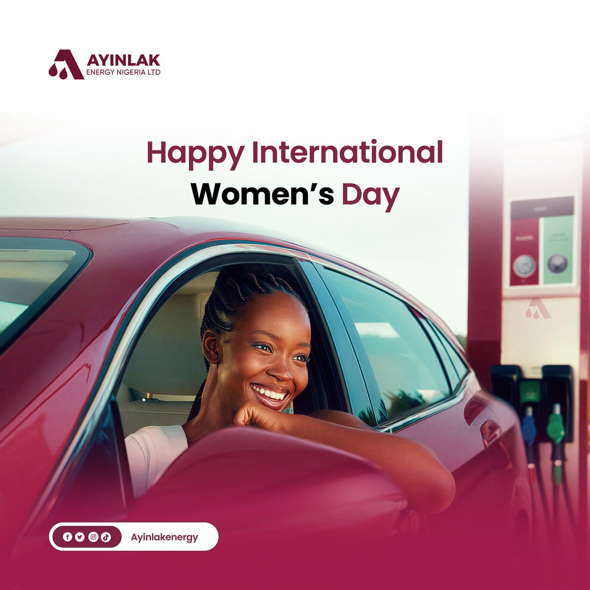 AyinlakEnergy's tweet photo. Here's to women who drive progress 🌹. Happy international women's day.

#AyinlakEnergy #HappyNewWeek
#MondayMotivation #SmoothDrive https://t.co/96mBeVwwaj