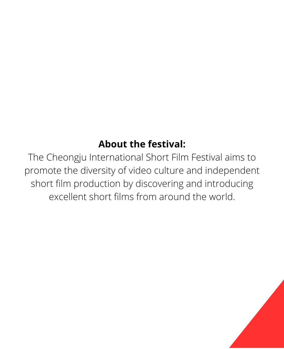 mayirepochu1's tweet photo. asian_film_festivals
சியோங்ஜு சர்வதேச குறும்பட விழா
@cheongju_cisff (கொரியா) ஜூன் 3, 2026 வரை குறும்படங்களை ஏற்றுக்கொள்கிறது.
#தென்கொரியா #cheongju #filmfestival #callforentry #cisff2026 #குறும்படங்கள் #திரைப்படங்கள்சமர்ப்பிப்பு
https://t.co/3di2zcO8Vc
Call for entries https://t.co/iKs8Iq13Em