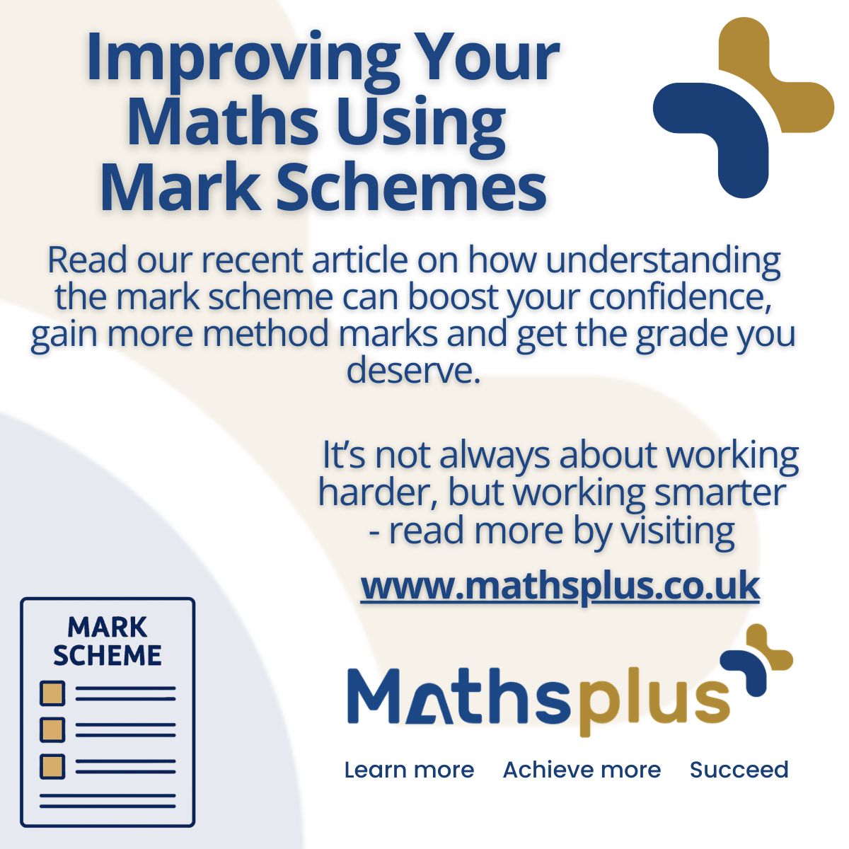 MathsplusUK's tweet photo. Struggling to boost your Maths GCSE grades? 📈

In our latest blog, we explain how using mark schemes can help you understand exactly what examiners look for —. ✍️

Read more and start revising smarter - https://t.co/8NuXdQPKSW 

Find out more @ https://t.co/FDxH62rKJP
#GCSEMaths https://t.co/LKFedWYFZa