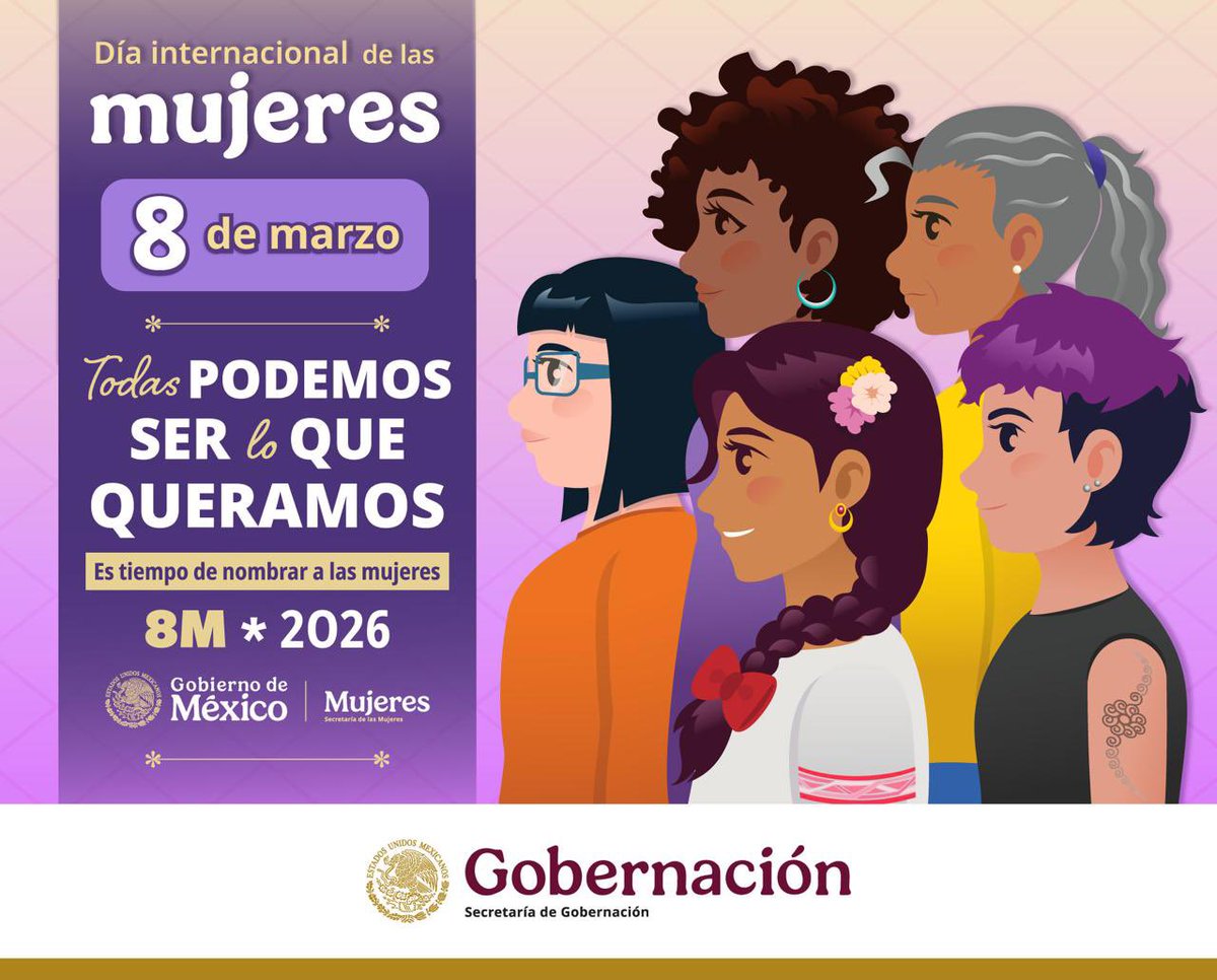 En el  #DíaInternacionalDeLasMujeres reconocemos a quienes han luchado por la igualdad, justicia y los derechos de todas. #SerLoQueQueramos #8M2026