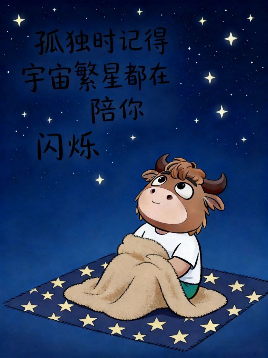 牛小马有时候也会孤独。
但抬头看见星空的时候，

它就知道：
宇宙里一定还有很多牛马，
也在努力发光。 🐮🐴

Sometimes Niu Xiaoma feels lonely too.
But when it looks up at the stars,
it knows:

Somewhere in this vast universe,
there are many other NiuMa
still trying their best to