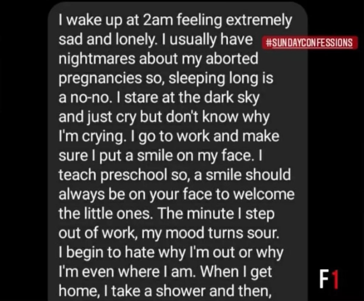 sundaycnfssns's tweet photo. I wake up at 2am feeling extremely sad and lonely. I usually have nightmares about my aborted pre... #SundayConfessions https://t.co/GYmuPs2PQk
