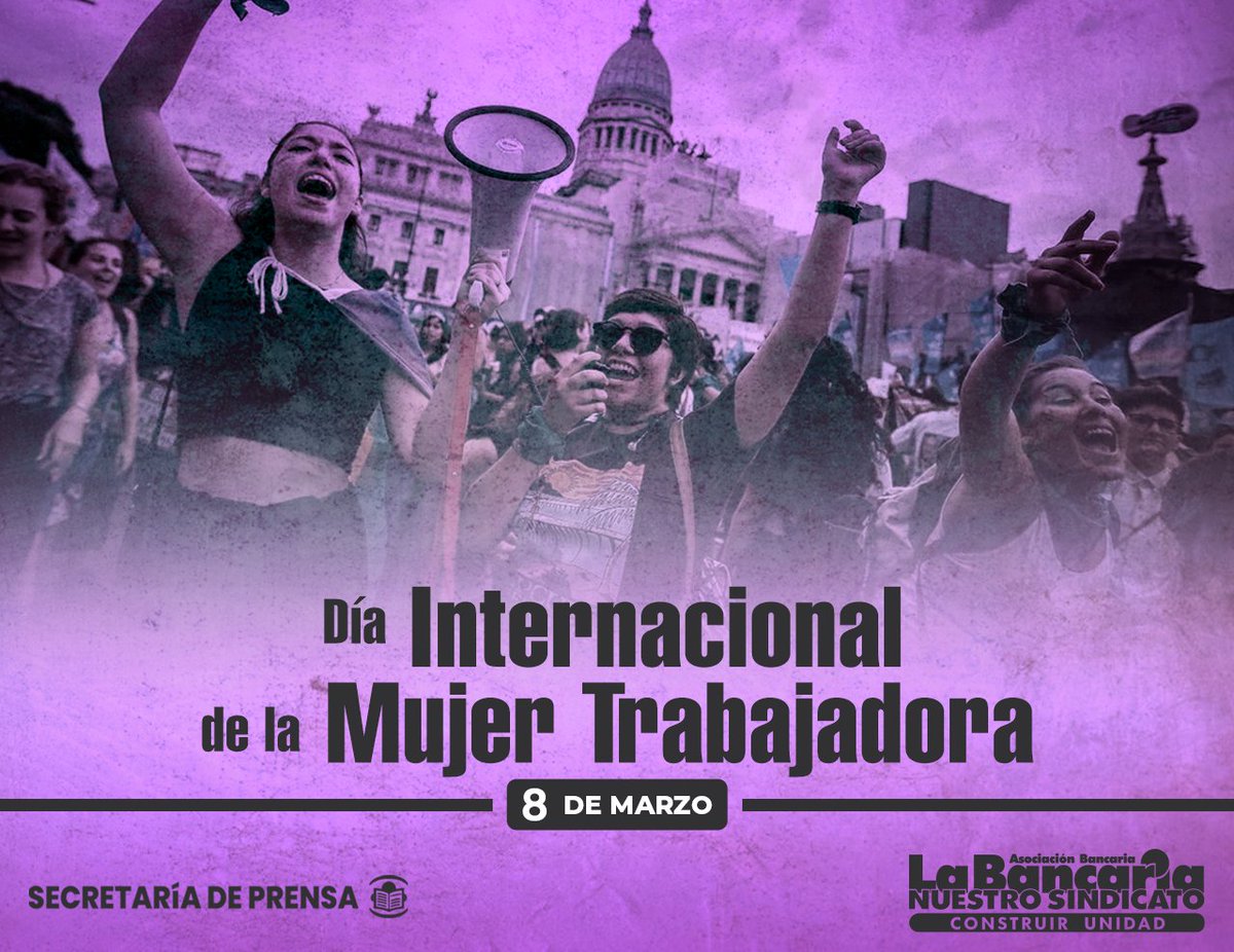 #8M | Día Internacional de la Mujer Trabajadora 💜

Desde la Asociación Bancaria reafirmamos nuestro compromiso histórico con la defensa de los derechos laborales, la igualdad y una vida libre de violencias.

Nota → tinyurl.com/yc6krww3