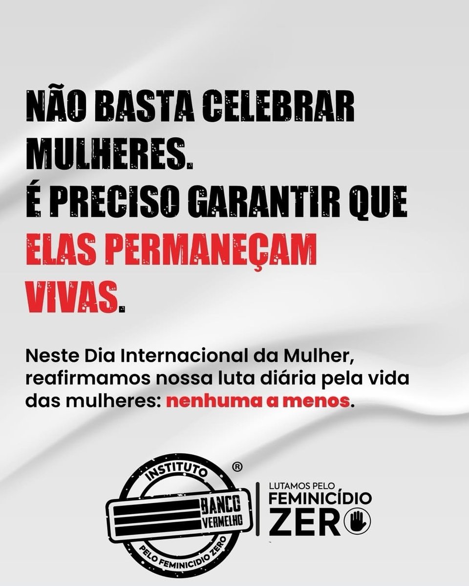 No Brasil, foram registrados 1568 casos de feminicidio em 2025. Um aumento de 4,7% em relação a 2024. Esse é o cenário atual para as mulheres. 

Neste dia 8 de março, queremos celebrar, mas, pra isso, precisamos estar vivas! #NãoQueremosFlores #QueremosViver