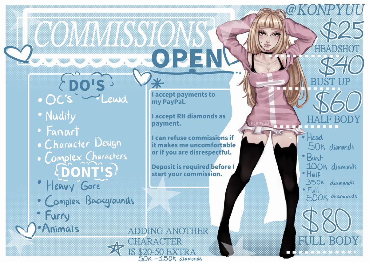 you know what time it is. . . commissions are available! please boost this tweet it would make me very happy :3

#art #artcommissions #commissionsopen #Vtuber #ArtistOnTwitter #CommissionsArt #commissions #CLIPSTUDIOPAINT