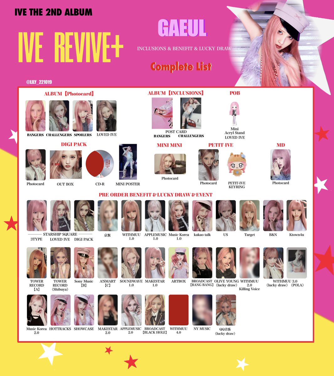 IVE【 REVIVE+ 】 封入&特典 トレカ 一覧 🩷💫 Photocard List ver.5