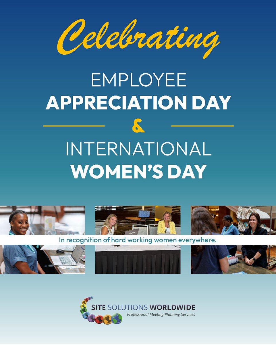 sswmeetings's tweet image. As we celebrate Employee Appreciation Day and International Women’s Day, we’re proud to recognize the incredible team behind our work and hardworking women everywhere who make a difference every day. #EmployeeAppreciationDay #InternationalWomensDay#IWD2026 #EventPlanning