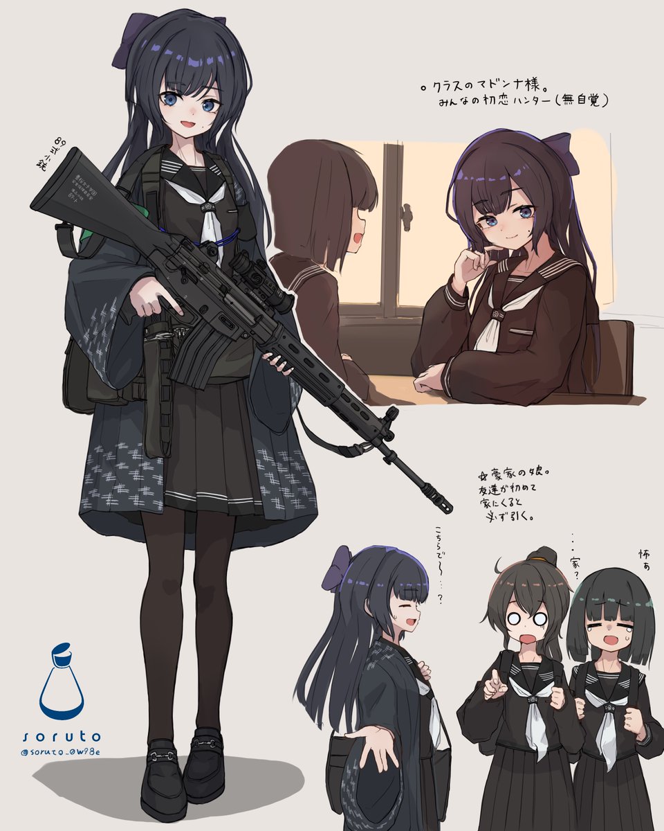 少々遅くなりました。
週一ペース絵、今回は武装JKシリーズ、
『和製アサルトライフル持った女の子』です！

「いつも海外の銃ばっかりだし、日本製を描いてみるか。んじゃこういうキャラにしよう」と出力した次第です。

毎回なのですが、描いてる内容が
武装 <<< JK になってるよなぁ。